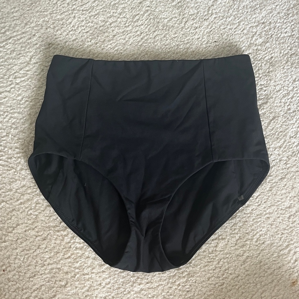 High-Waisted Black Calia Swim Bottoms